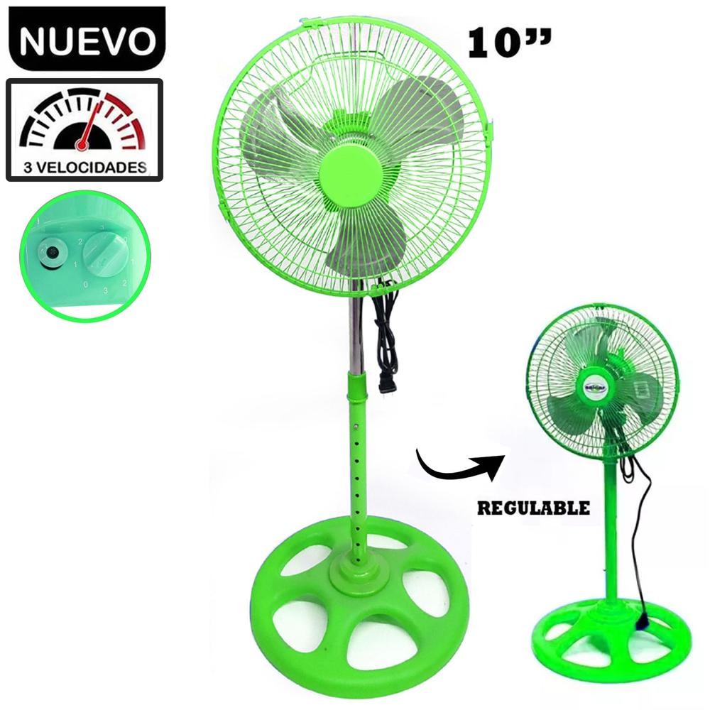 Ventilador Pedestal de 10"" Verde 60 Watts