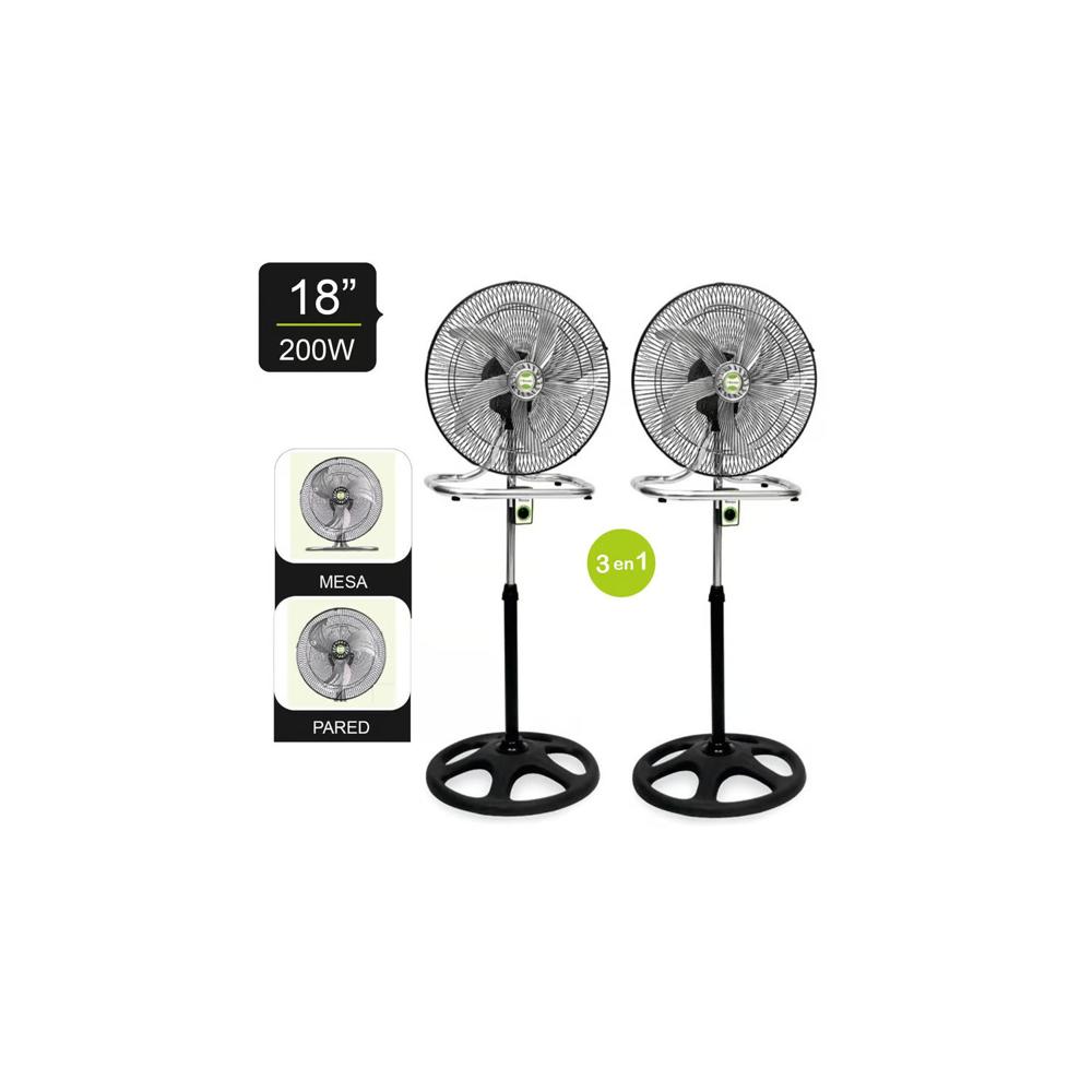 Ventilador Pedestal 3 en 1 De 18? 200 W BK-8219VI/NG x 2 unidades