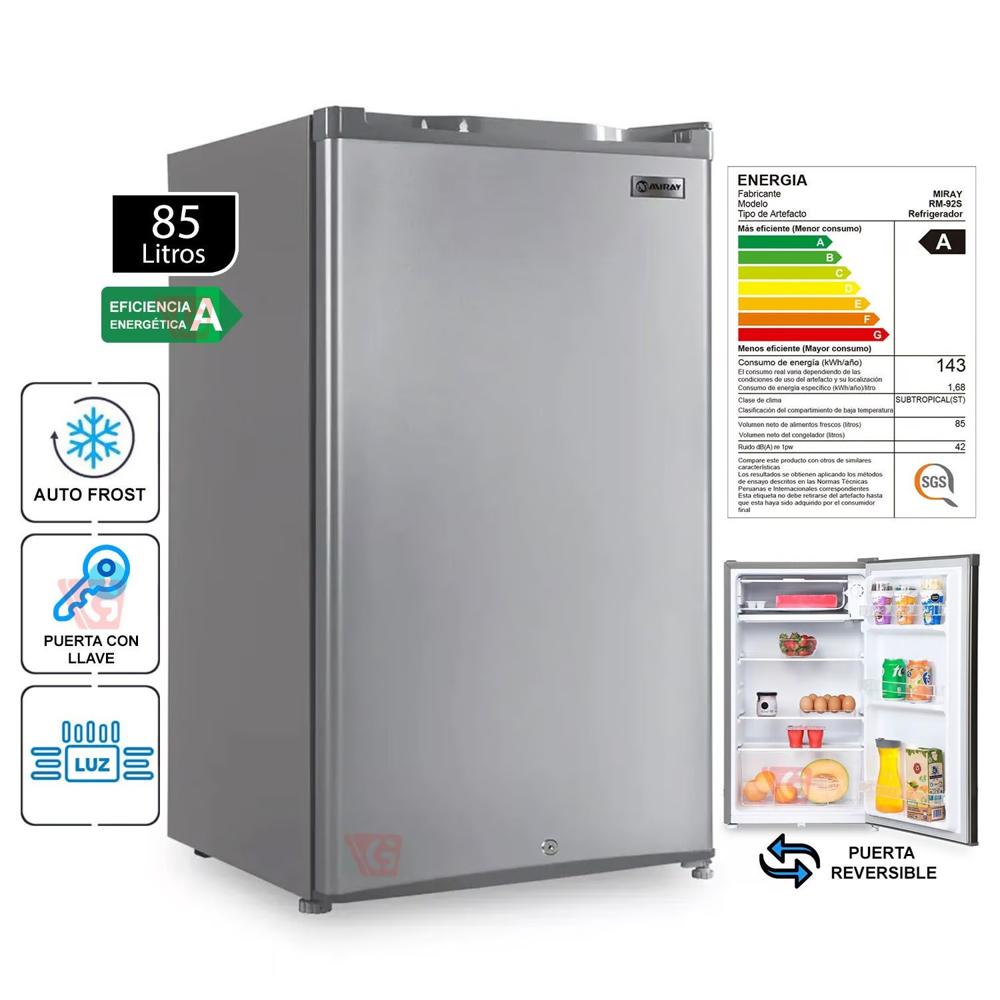 Frigobar Refrigeradora de 85 Lts RM-92S Inox
