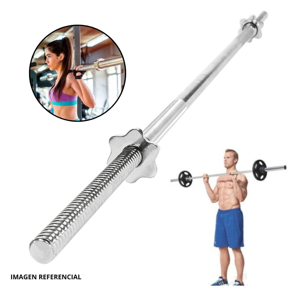 Barra Para Pesas Barra Recta Mancuerna Pesas Cromada 150 Cm Con