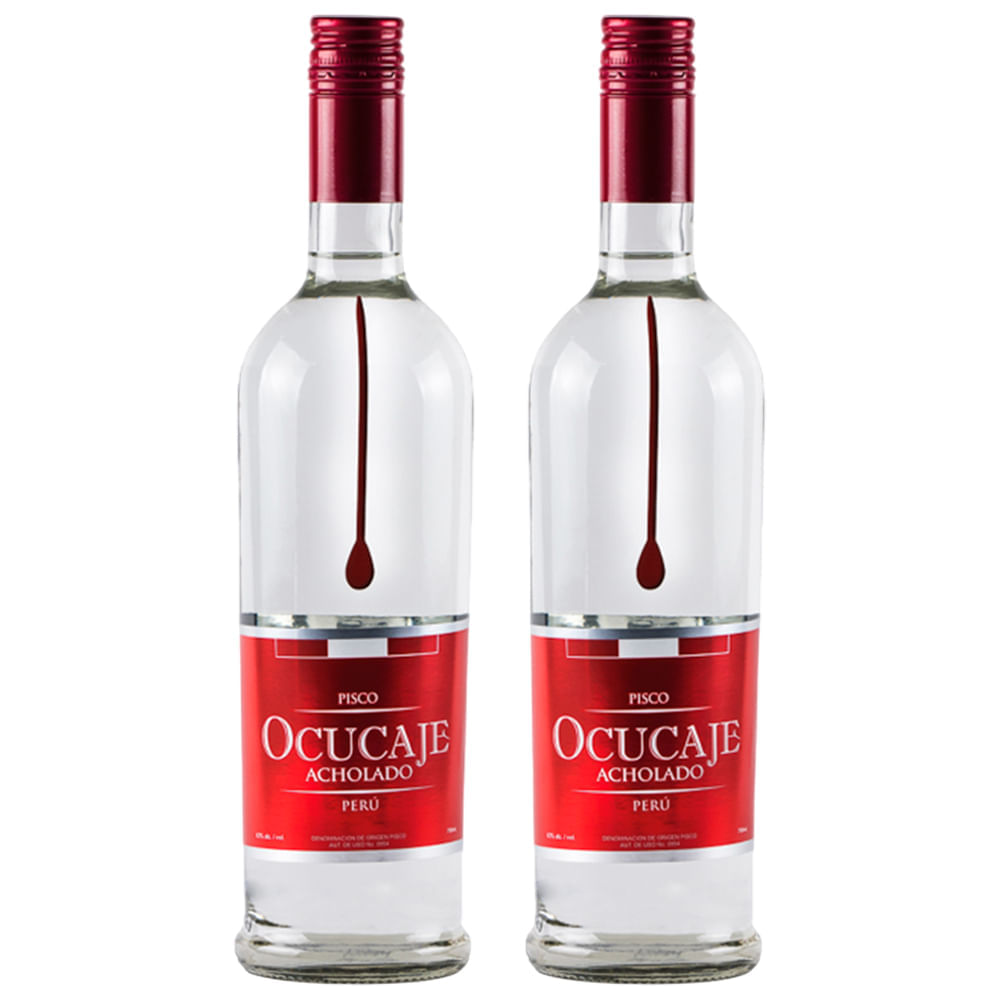 Pack X2 Pisco Gota Ocucaje Acholado X 700 Ml