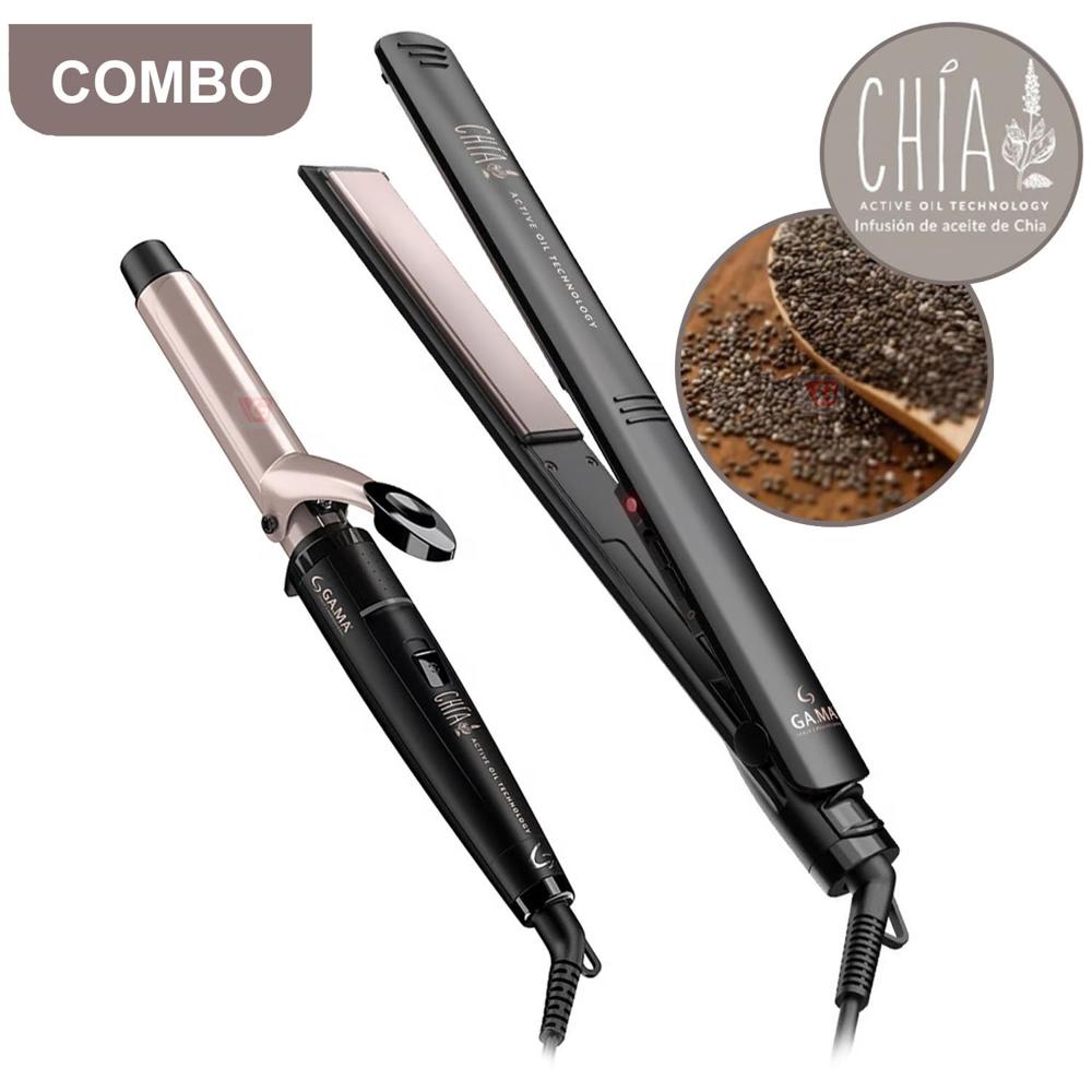 Combo Manual Gama Plancha Alisadora y Rizador Elegance Chía