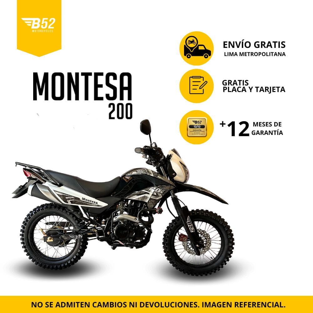 Moto Doble Propósito Off Road B52 Montesa 200 Cc - Negro