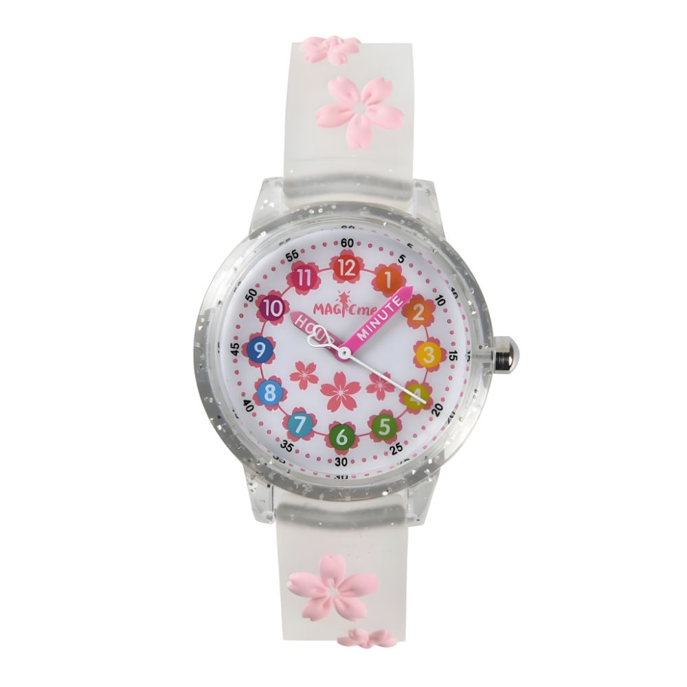Reloj de silicona para niñas modelo Margaritas blancas