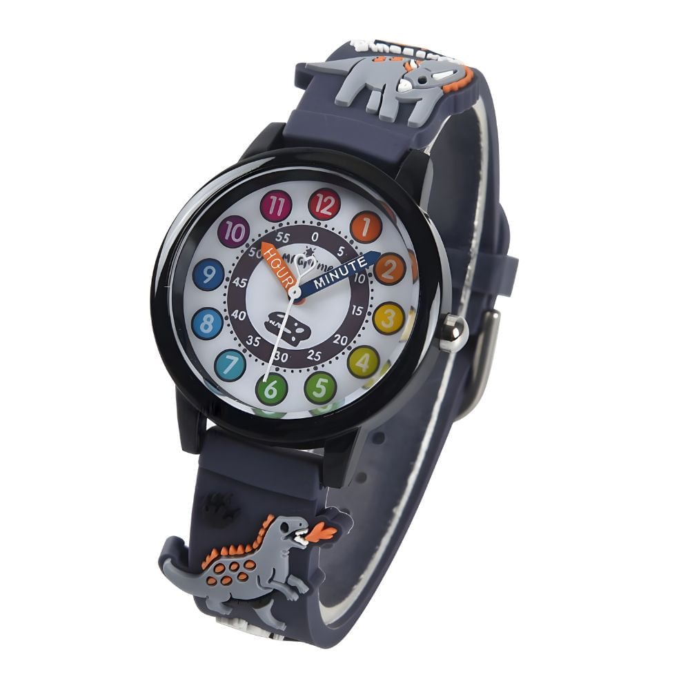 Reloj de silicona para niños modelo Mundo Jurásico negro