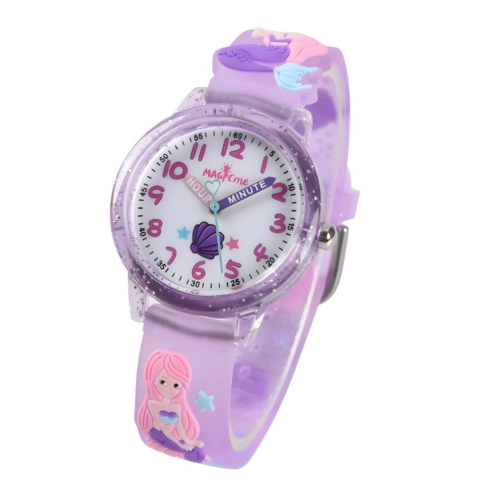 Reloj digital de silicona para niñas modelo Sirena lila
