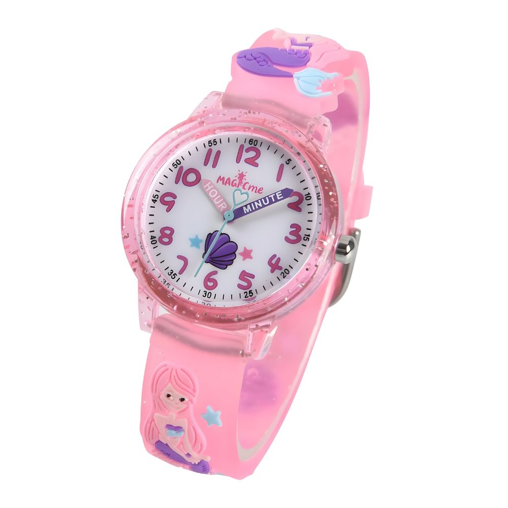 Reloj de silicona para niñas modelo Sirena rosa
