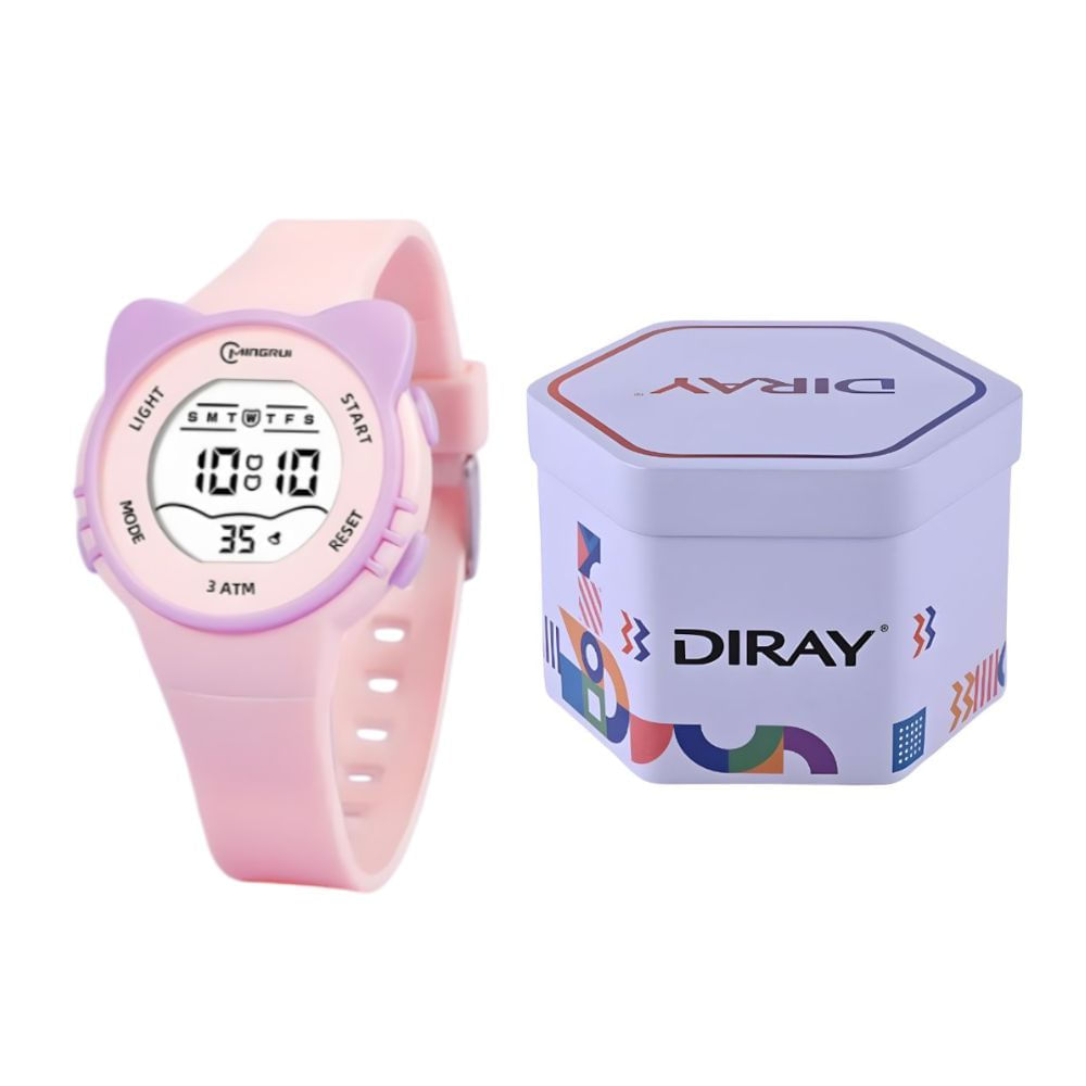 Reloj digital de silicona para niñas modelo Kitty rosa