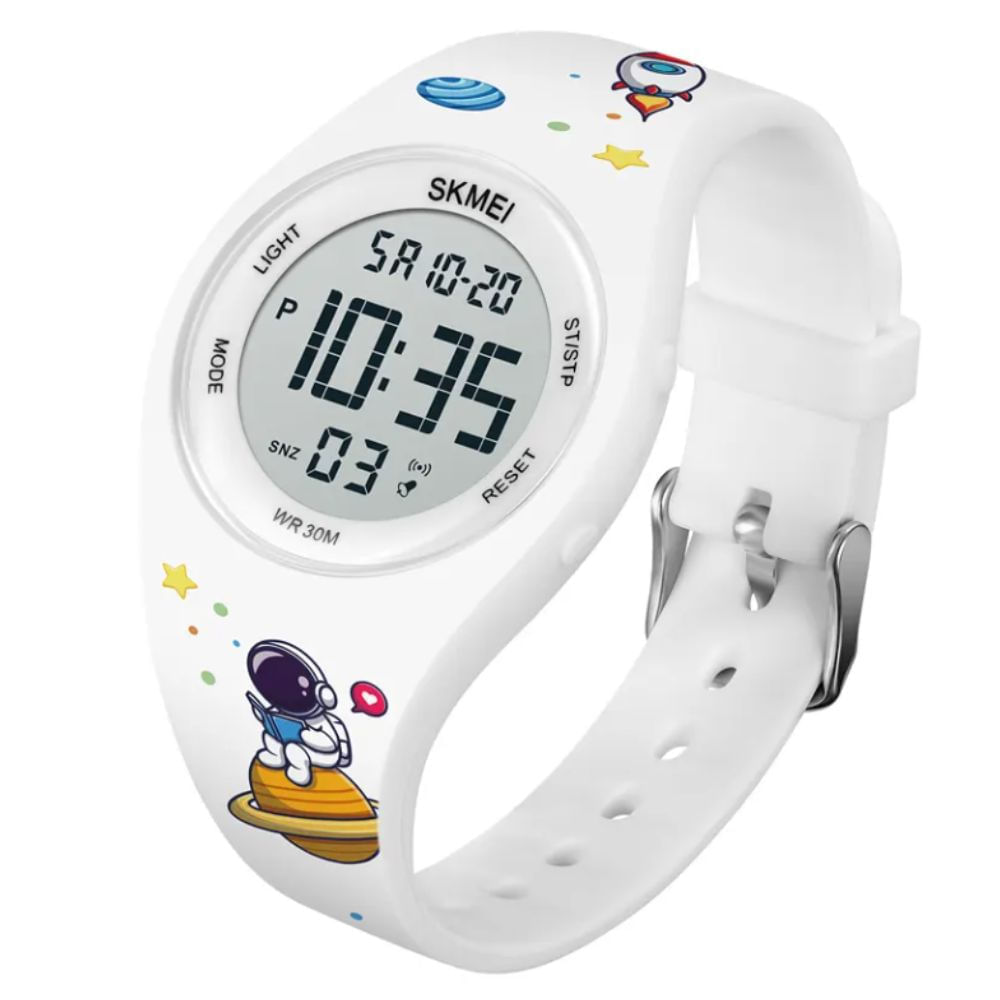 Reloj digital de silicona para niños modelo Astronauta blanco