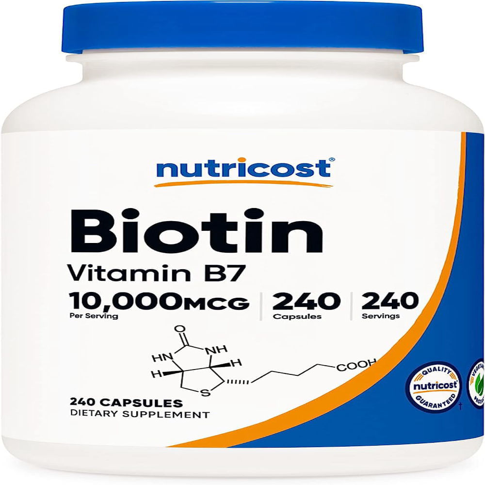 Biotina 10,000 Mcg Crecimiento De Uñas Cabello 240 capsulas