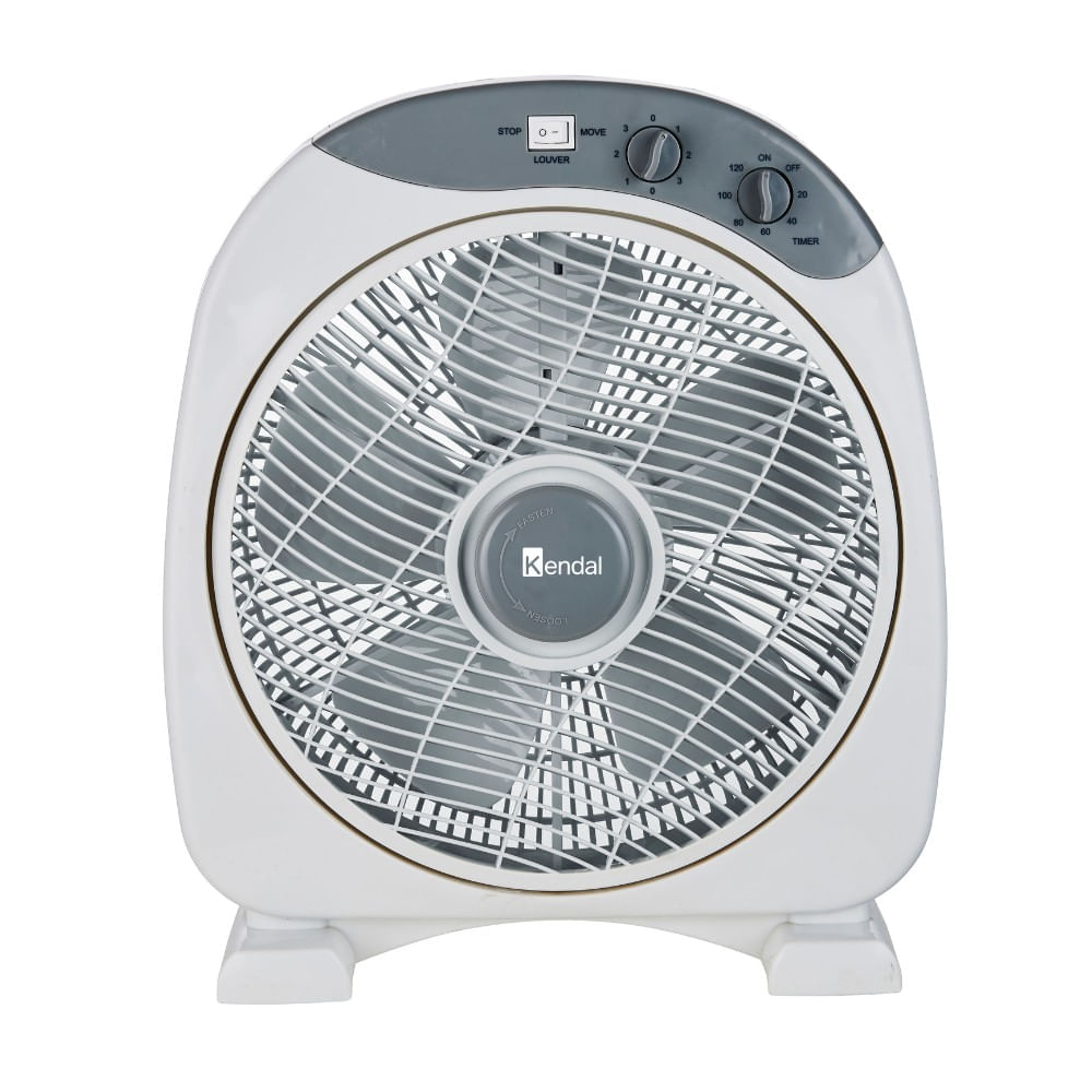 Ventilador de Piso KENDAL 12 Pulgadas Kf-12b3 Blanco Temporizador 3 Velocidades Compacto Y Potente