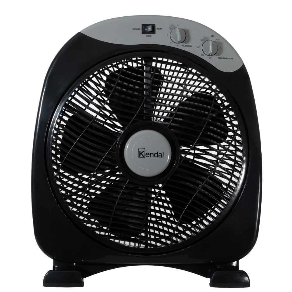 Ventilador de Piso KENDAL 12 Pulgadas Kf-12b3 Negro Temporizador 3 Velocidades Compacto Y Potente