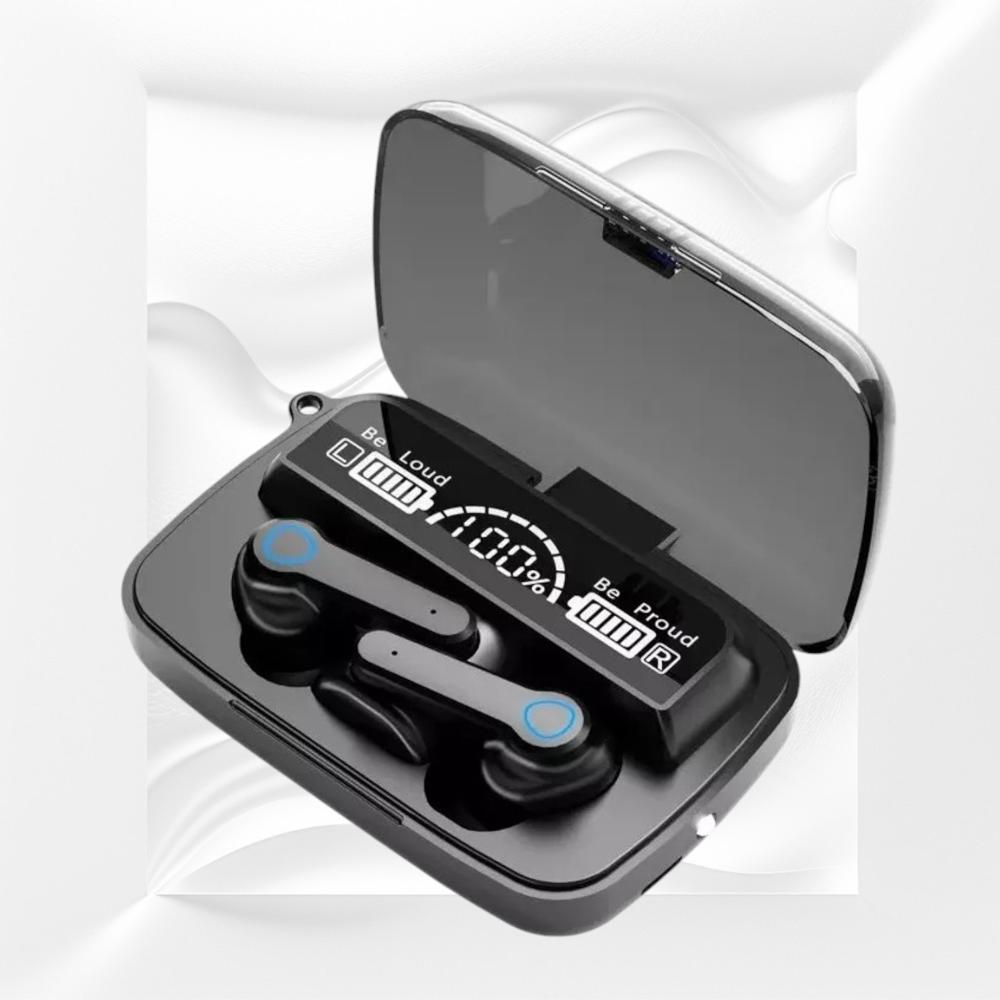 AUDÍFONOS INALÁMBRICOS M19 CON MICRÓFONO + CARGADOR PORTÁTIL + LINTERNA V5.3
