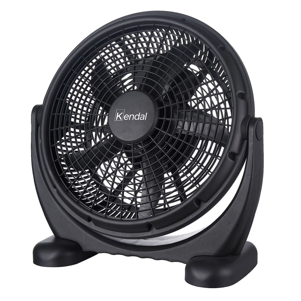 Ventilador de Piso KENDAL 16 Pulgadas  Kf-16 Negro Temporizador 3 Velocidades Compacto Y Potente