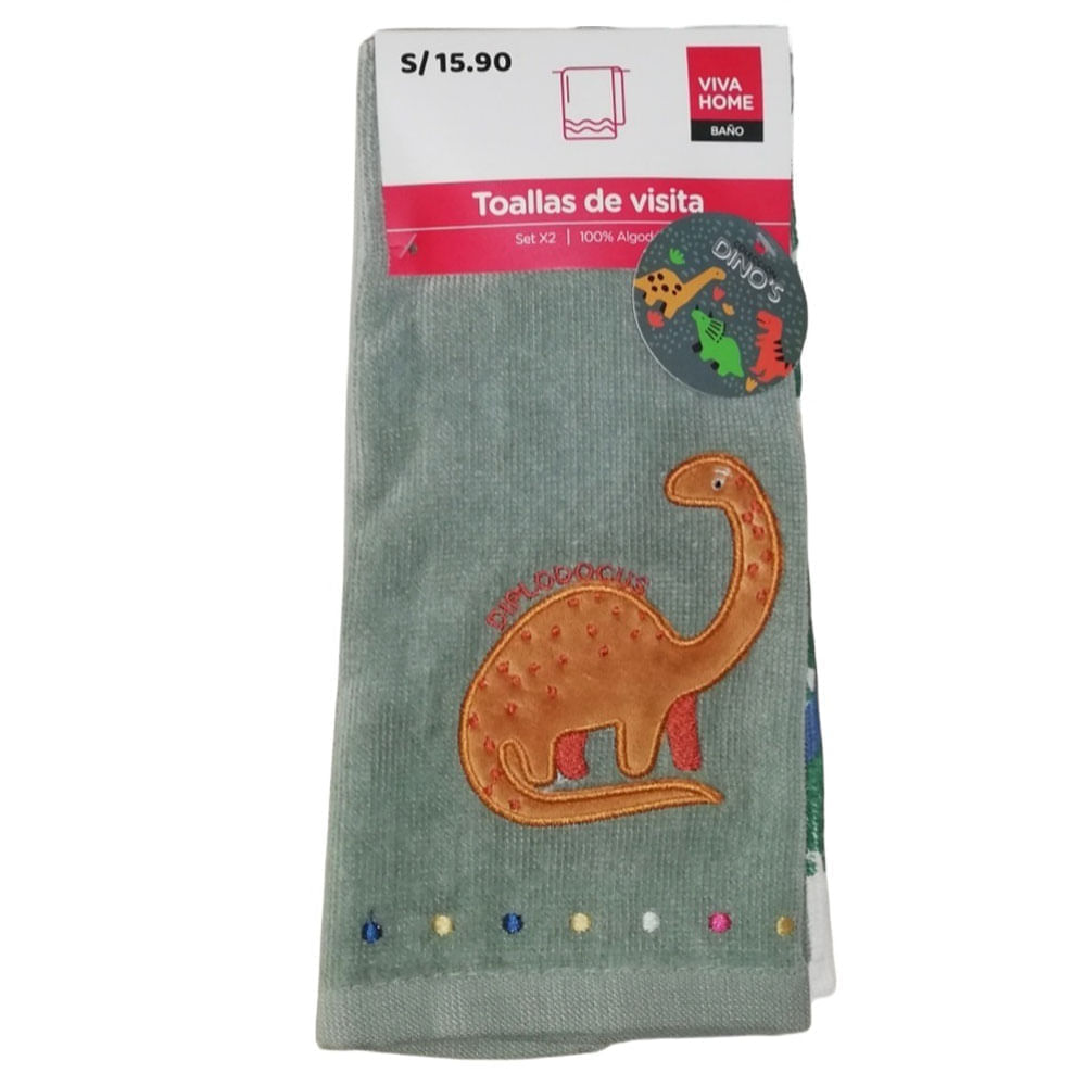 Set de Toallas de Visita VIVA HOME Dino 2un