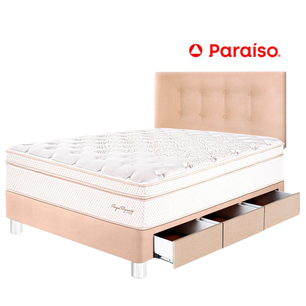 Dormitorio PARAÍSO Royal Dynasty C Caj 1.5 Plazas Champagne