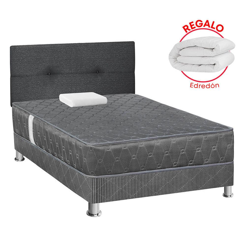 Dormitorio FORLI Acqua Gris 1.5 Plazas + Edredón