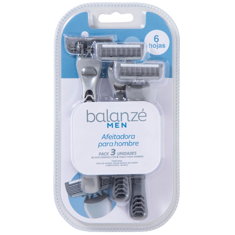 Máquinas Descartables Premium BALANZÉ MEN 6H Paquete 3un