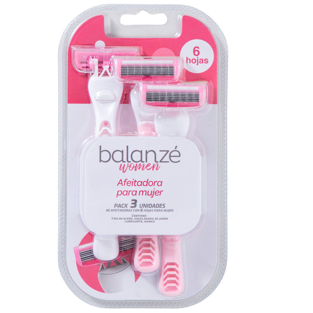 Máquinas Descartables Premium BALANZÉ WOMEN 6H Paquete 3un
