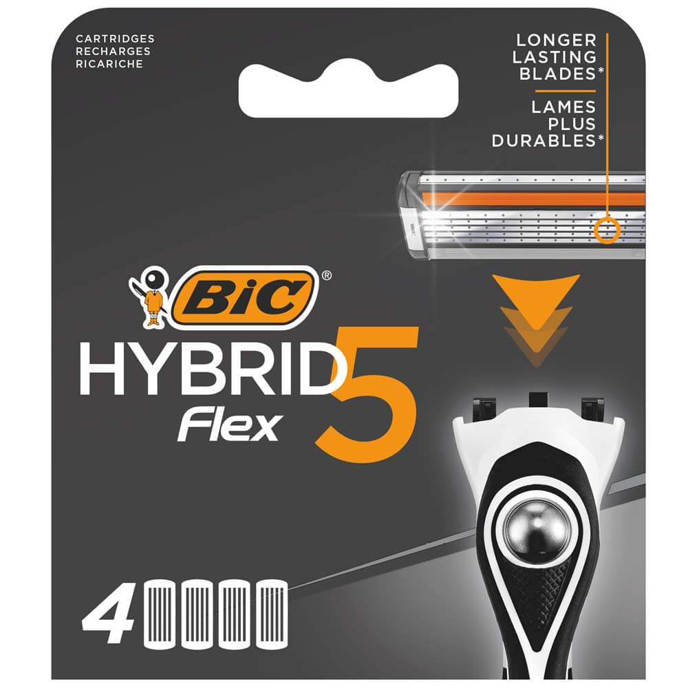 Repuestos para Máquina de Afeitar BIC Flex #5 Híbrido Blíster 4un