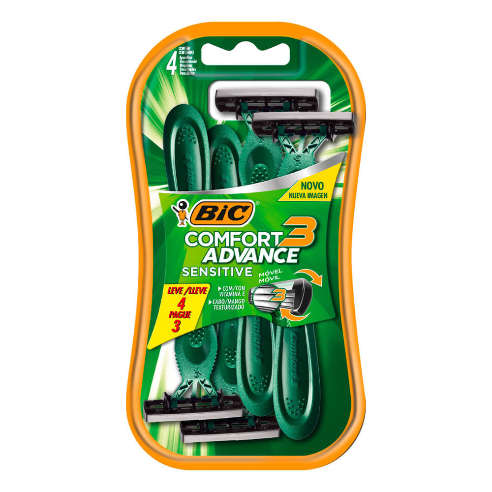 Máquina de Afeitar BIC Comfort #3 Blíster 4un