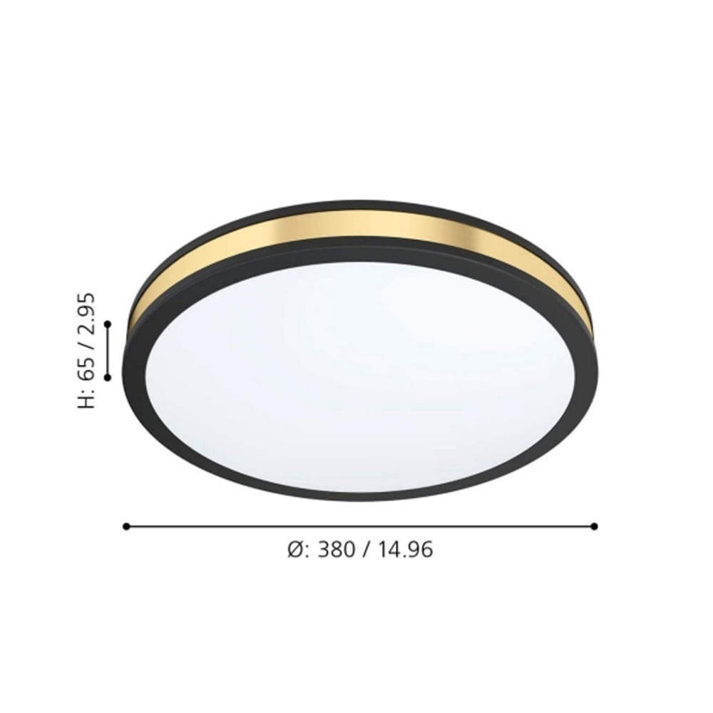 Lámpara De Techo Eglo Pescaito Negro-Oro