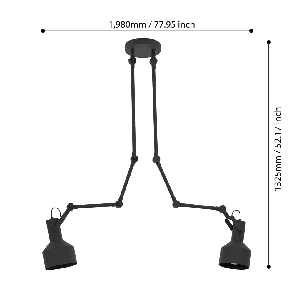 Lámpara De Techo Eglo Takeley 2L