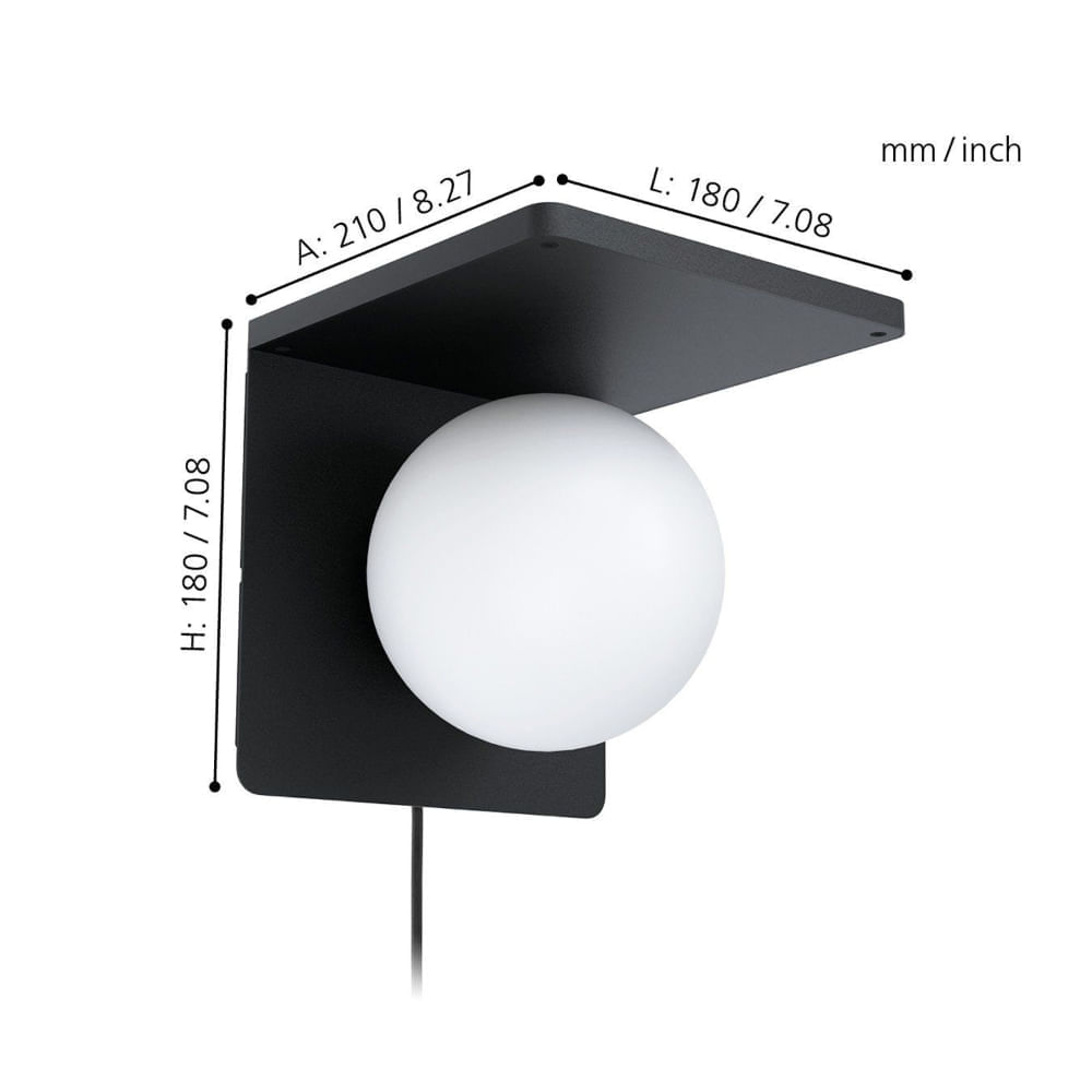 Lámpara De Pared Eglo Ciglie 1X4W