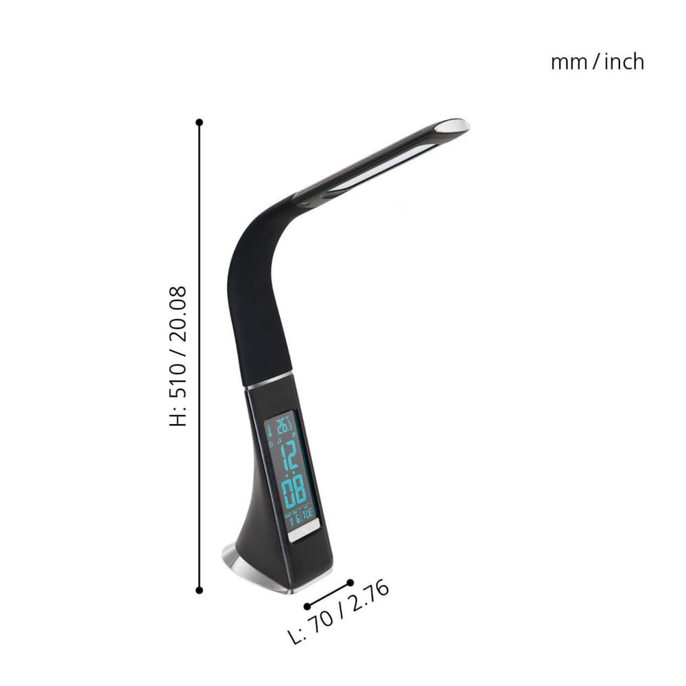 Lámpara De Mesa Eglo Cognoli Led Negro