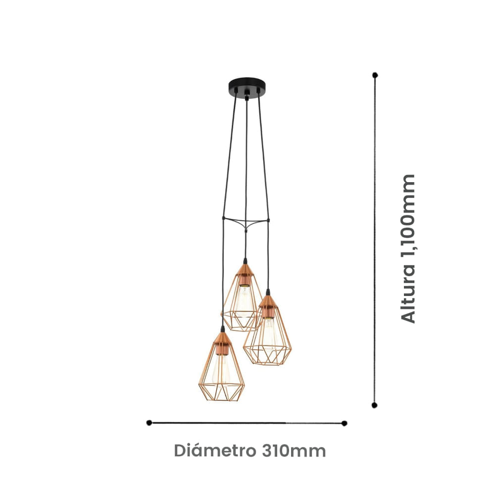 Lámpara Colgante Eglo Tarbes 3X6W