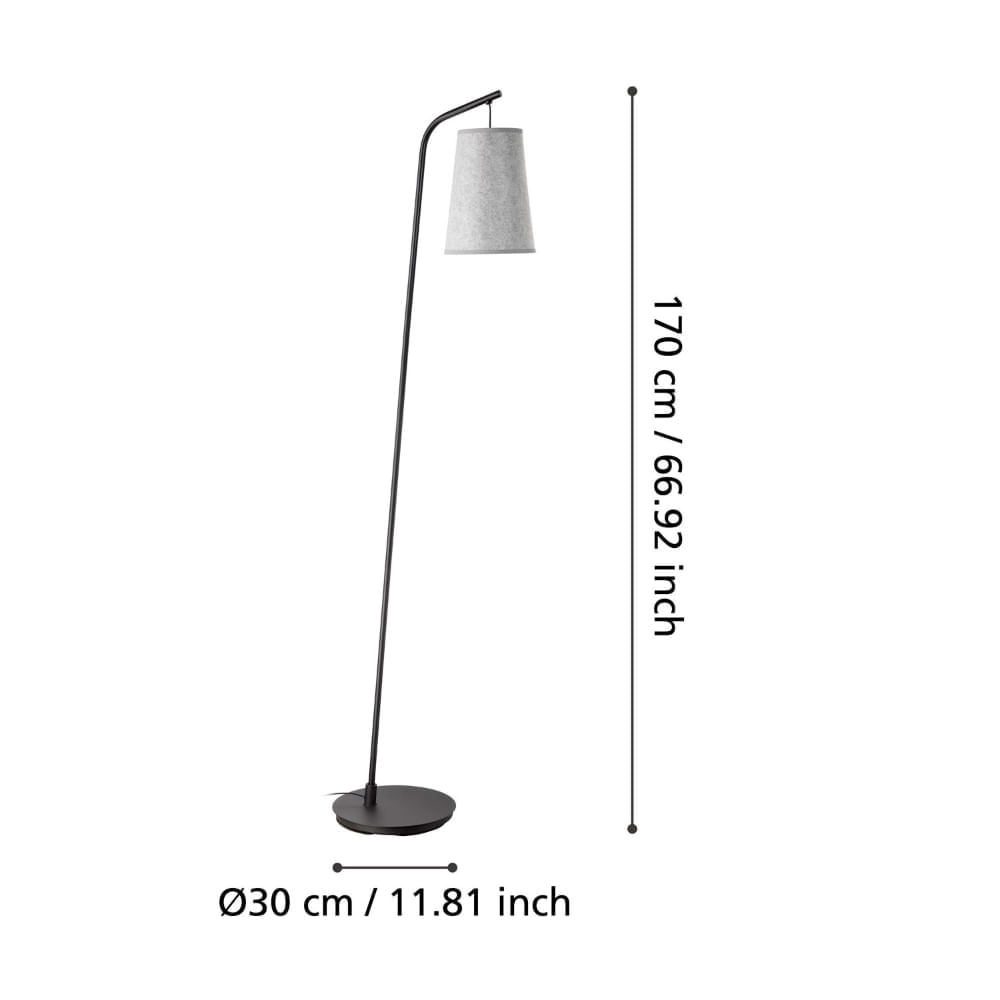 Lámpara De Pie Eglo Alsager 1X4W Gris