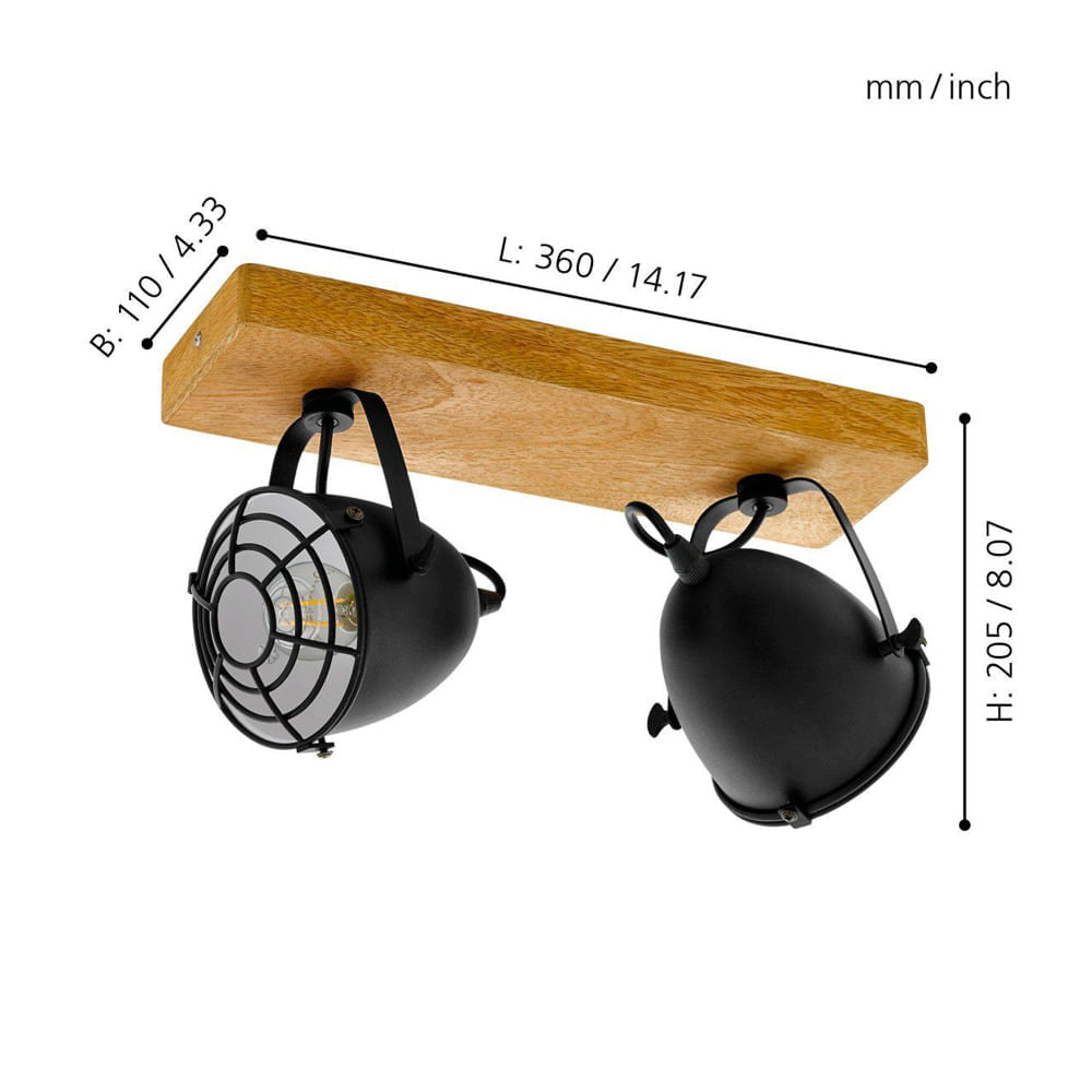 Lámpara Spot Eglo Gatebeck 2X40W