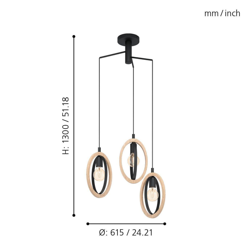 Lámpara Colgante Eglo Basildon 3L
