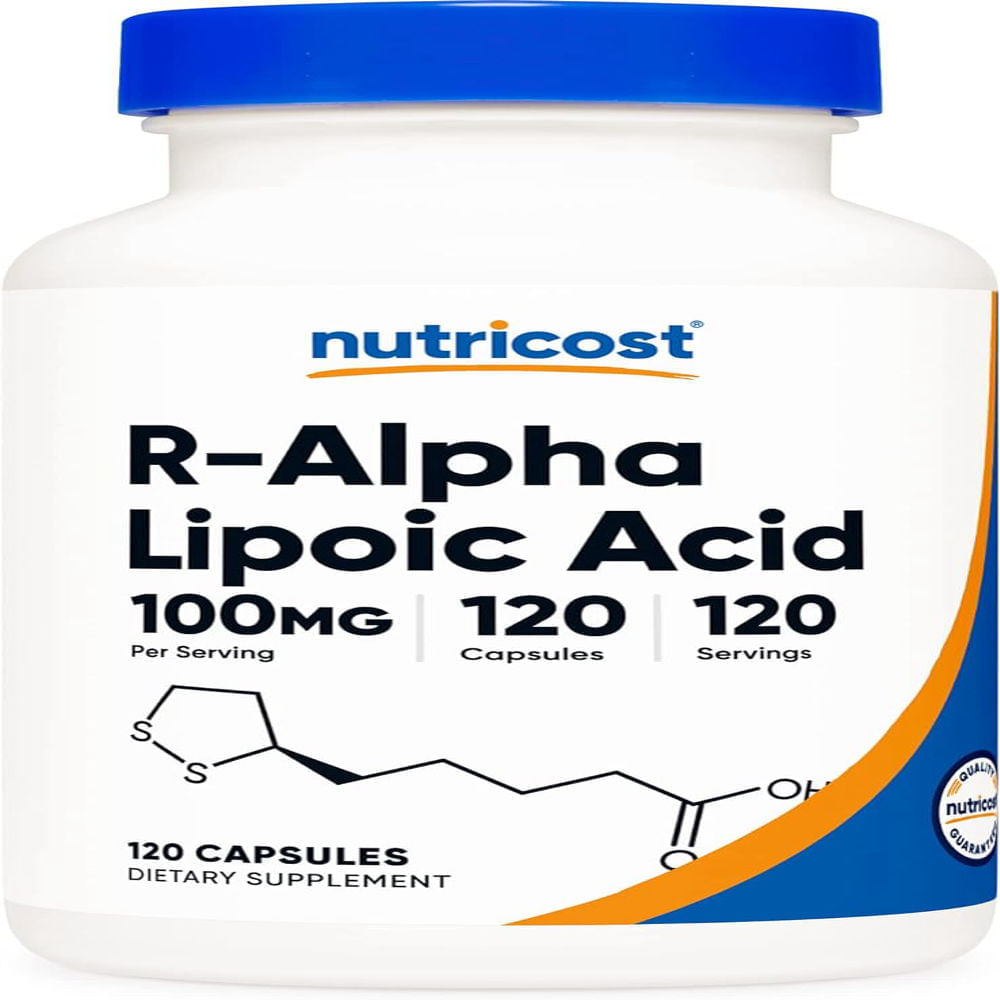 Ácido Alfa Lipoico Nutricost 100Mg 120 Cápsulas Alta Absorción