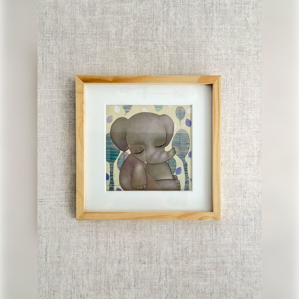 Cuadro Litografia Elephant 28x28 cm