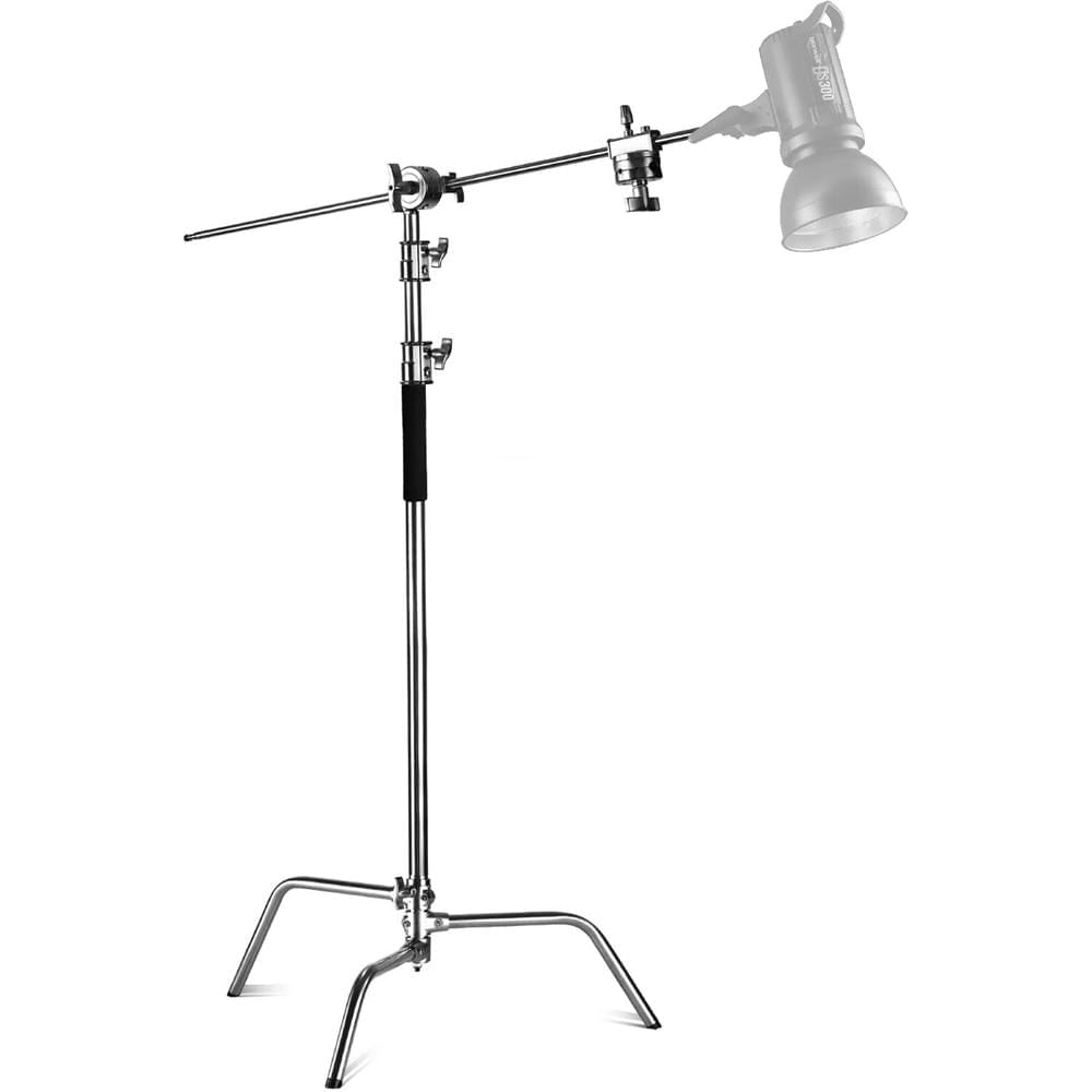 Soporte C-Stand Neewer con Brazo Extensible - Capacidad de Carga 44 lb, Altura Ajustable 4.7 a 10.5'