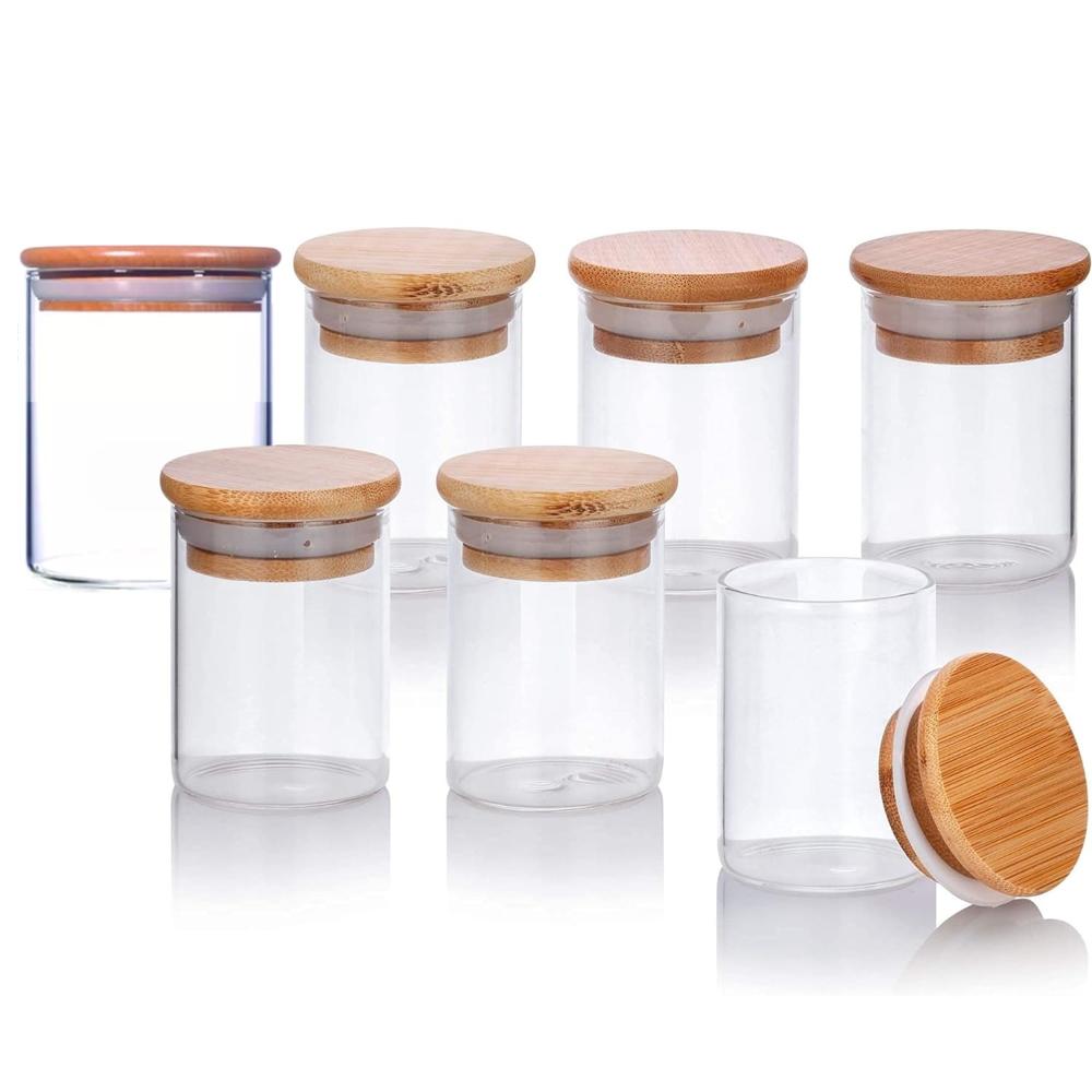 Frascos de Vidrio von Tapas de Bambú Set x 7