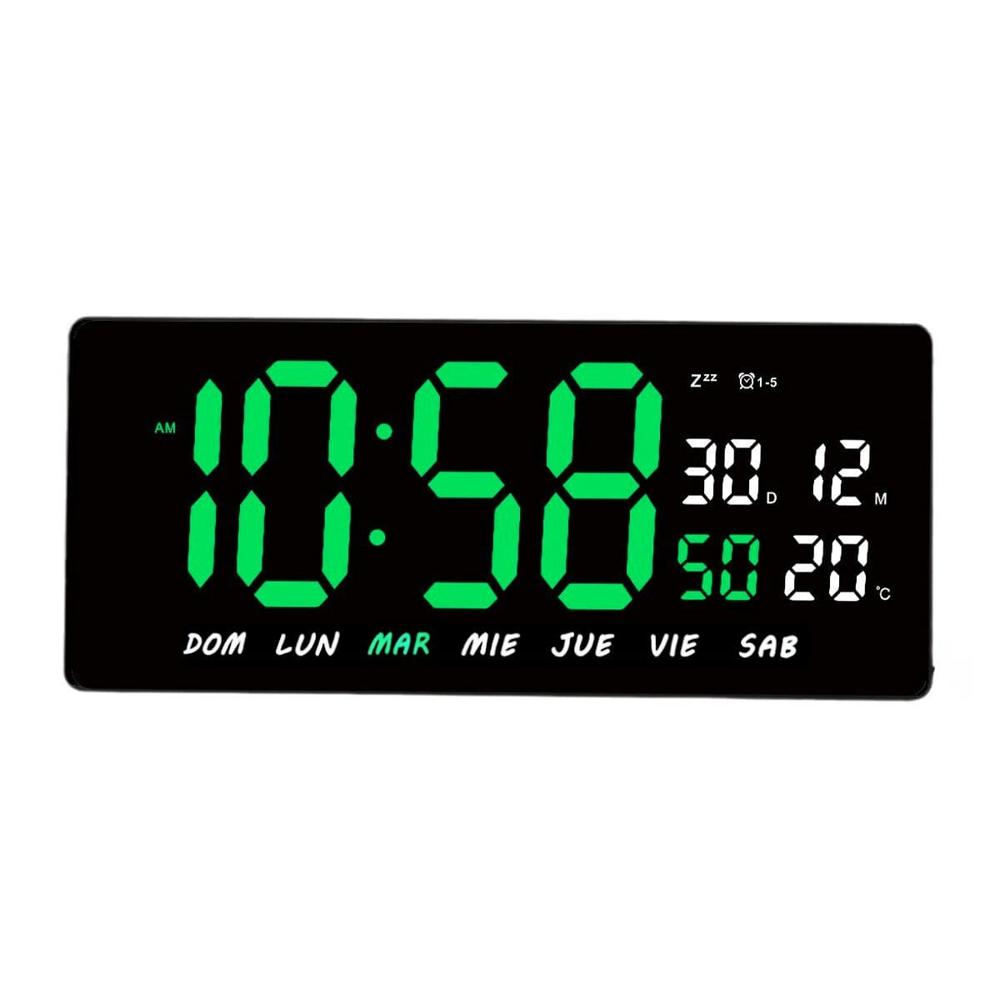 Reloj Digital de Pared o Escritorio Electrónico Verde 37VR09