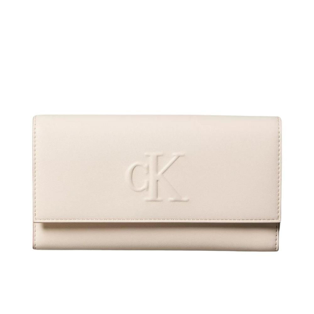 Cartera Billetera con Asa CALVIN KLEIN Sculpted Impression - Beige