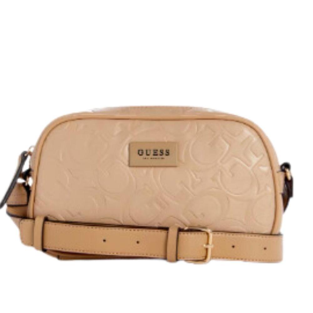 Cartera Crossbody GUESS Corapeake Logo Mini - Beige