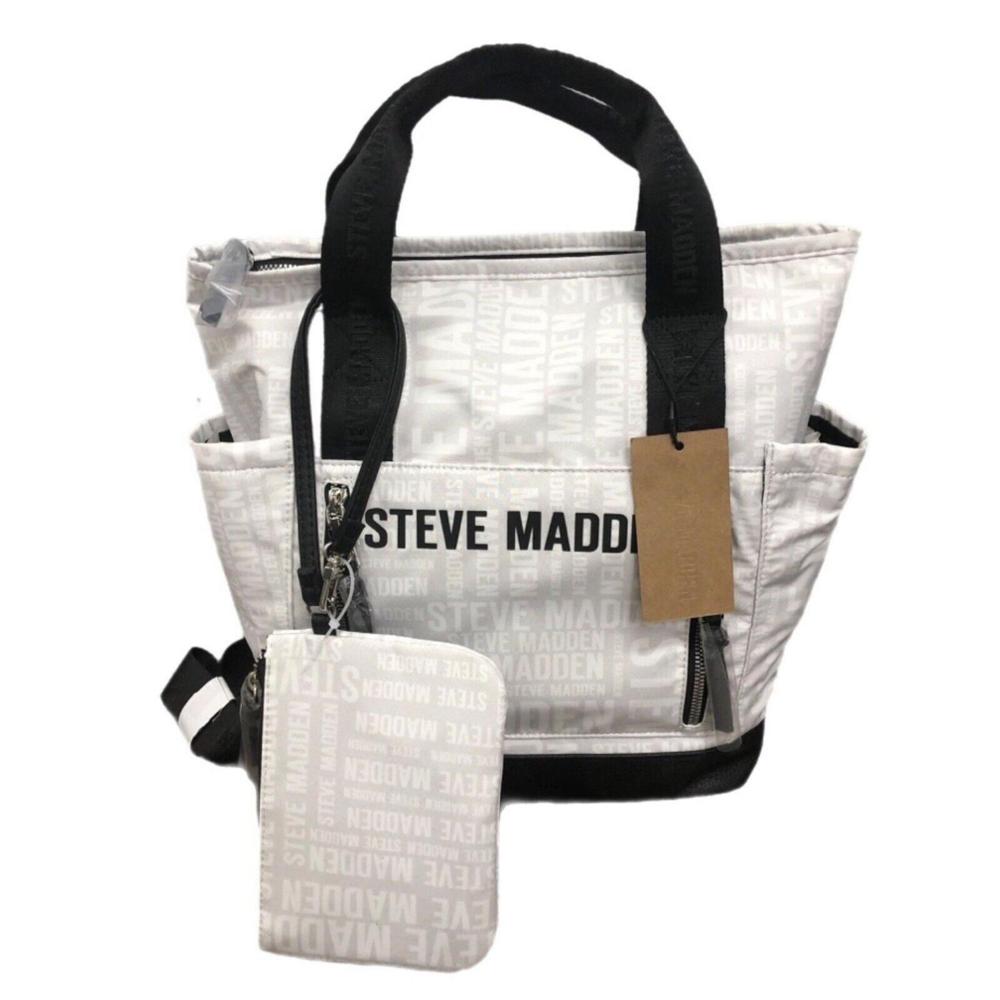 Cartera Mochila Steve Madden Theda Blanco/ Negro