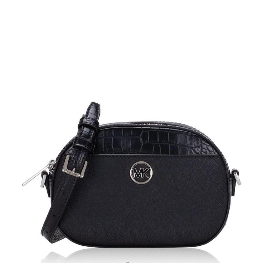 Cartera Crossbody MICHAEL KORS Cuero Saffiano Jet Set Glam - Negro