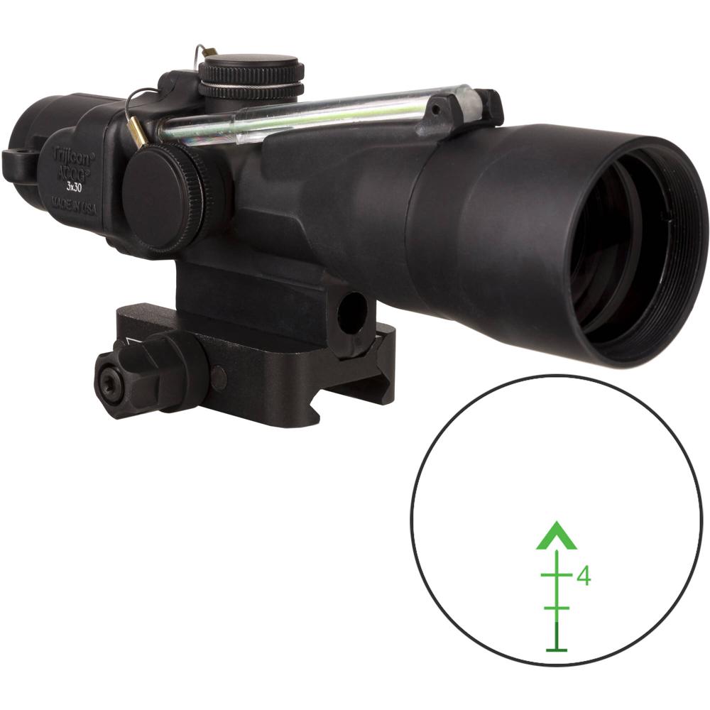 Trijicon 3x30 ACOG Riflescope, Iluminación Dual (Retícula Balística Chevron Verde .223 62 gr.) - Tec
