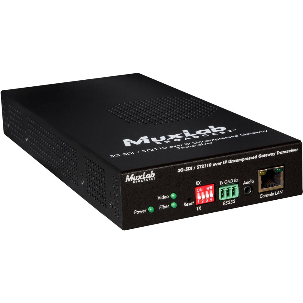 Transceptor MuxLab 3G-SDI/ST2110 sobre IP MM Gateway: Transmisor/Receptor, Video 1080p60, Conectores