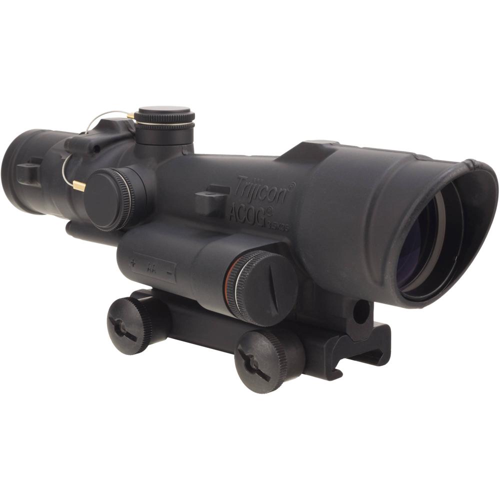 Trijicon 3.5x35 ACOG Riflescope - Retícula de Cruz .223 Iluminada por LED Verde, Montaje con Tornill