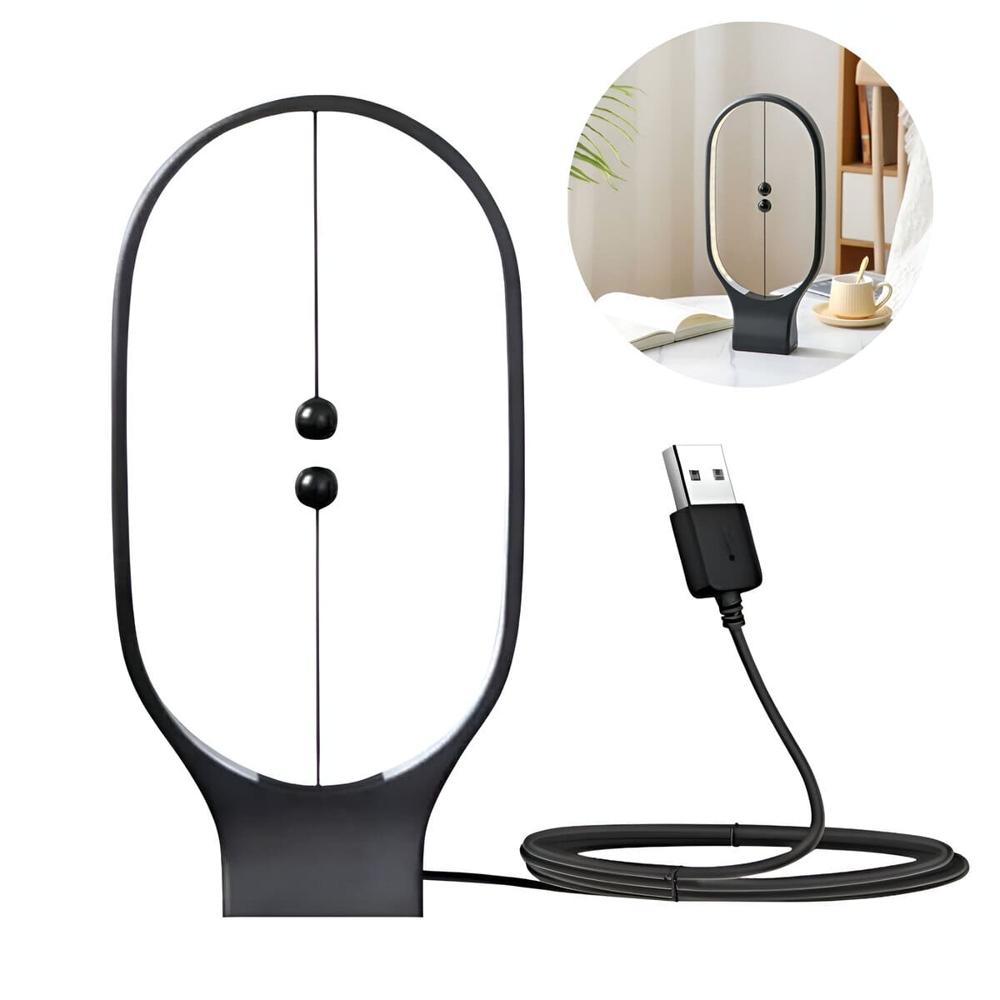 Lámpara Magnética Ovalada Modelo Péndulo Negro 12NE09