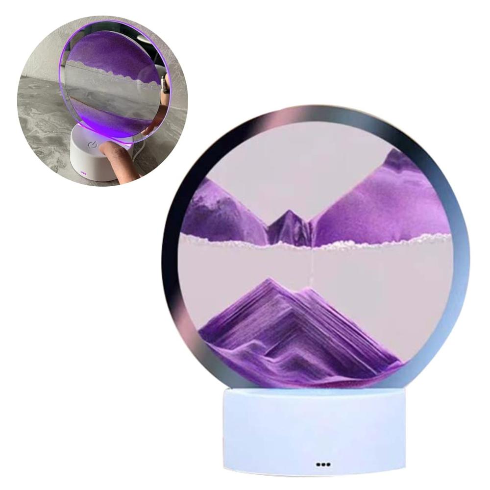 Lámpara Led RGB Tipo Reloj De Arena Morado 34RAM09