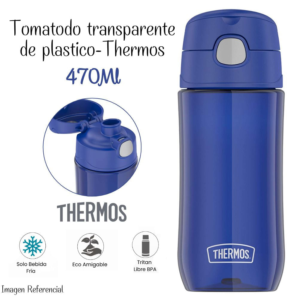 Tomatodo Thermos Transparente de 470 ml - Azul