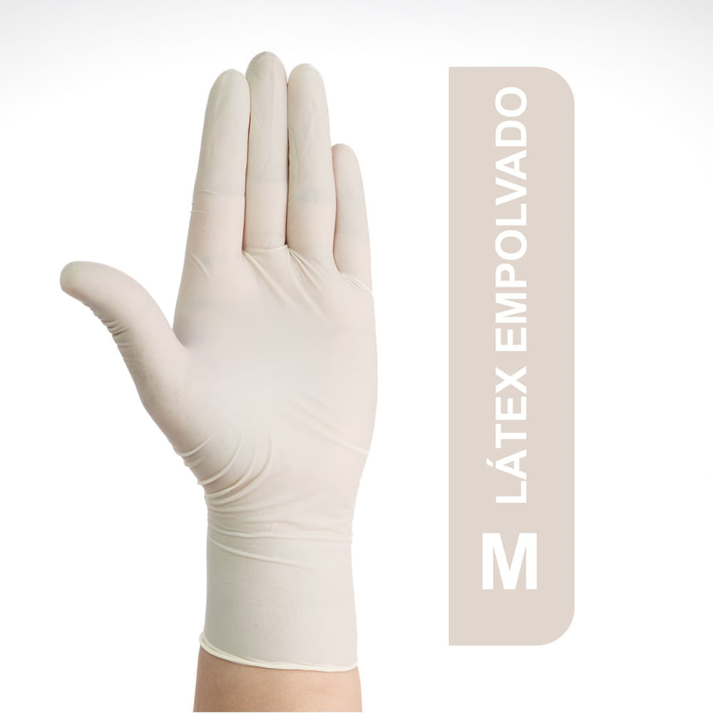 Guantes De Látex Empolvados Blancos Talla M Caja 100 Und