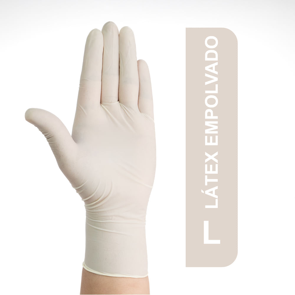 Guantes De Látex Empolvados Blancos Talla L Caja 100 Und